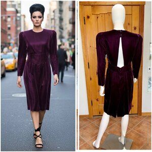 Liz Claiborne Early 90s Velvet Keyhole Back Dress